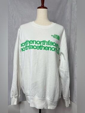 The North Face Men’s Coordinates Crewneck Sweatshirt - White/Green - Size Large